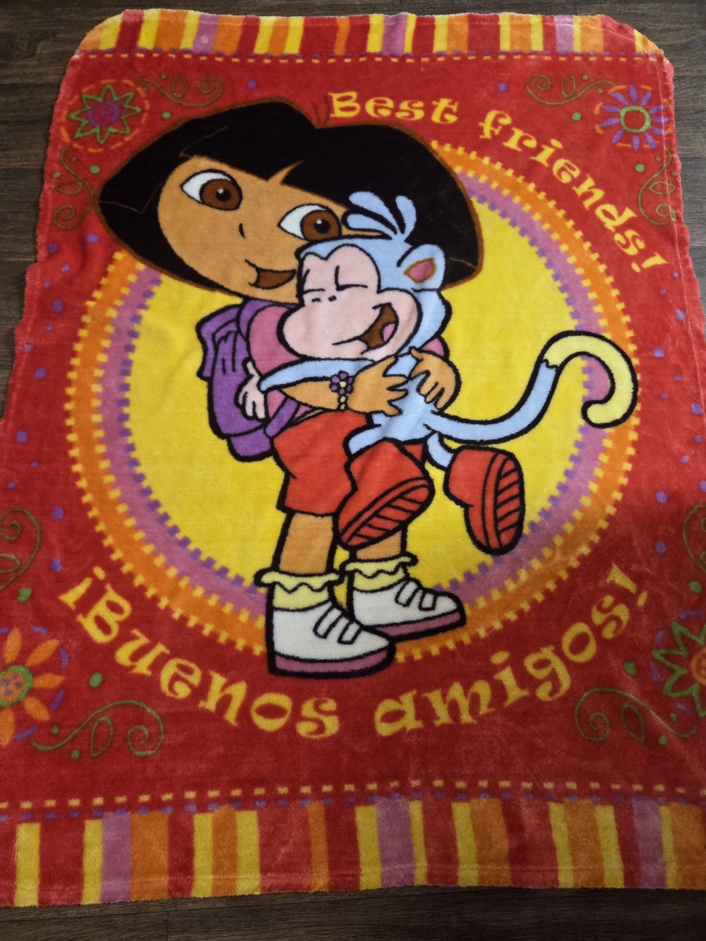 Vintage Nick Jr Dora The Explorer Fleece Blanket Best Friends Kids Toddler 34x49